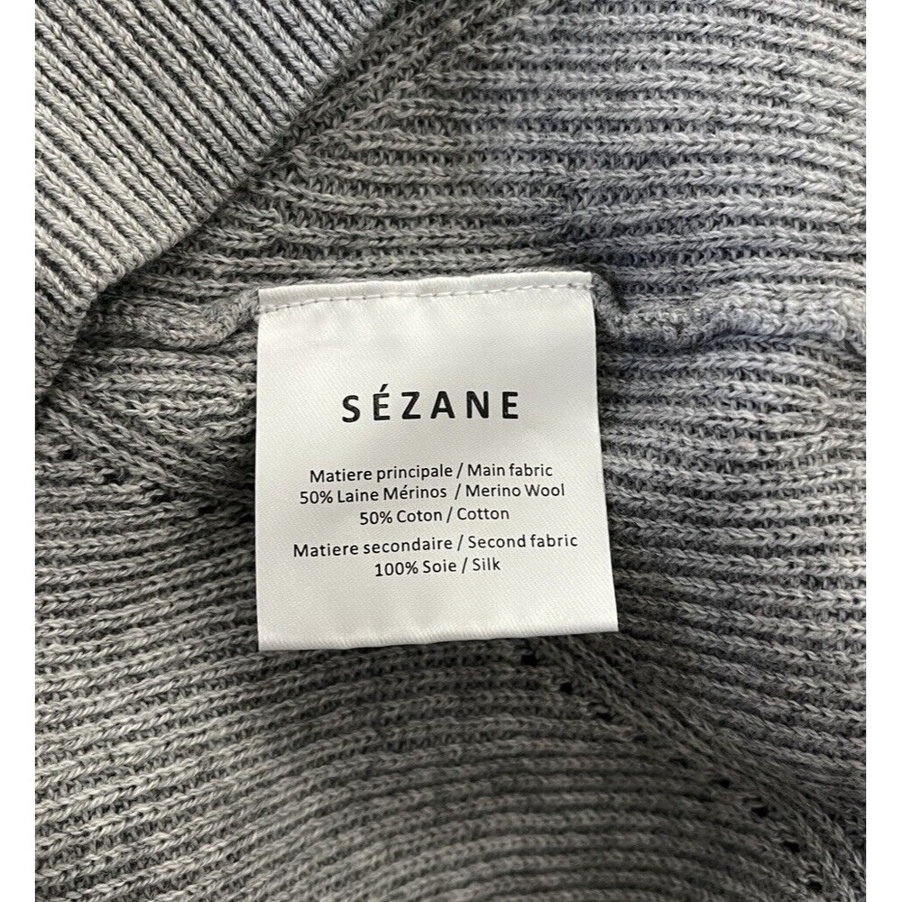 LA MAILLE SEZANE Long Sleeve Jumper Sweater Merino Wool Silk M Gray - Picture 6 of 6